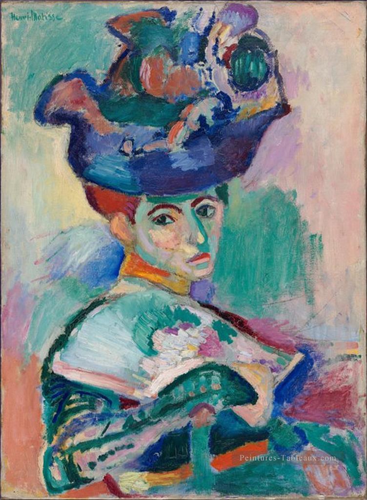 Femme avec un chapeau 1905 fauvisme abstrait Henri Matisse Peintures à l'huile
